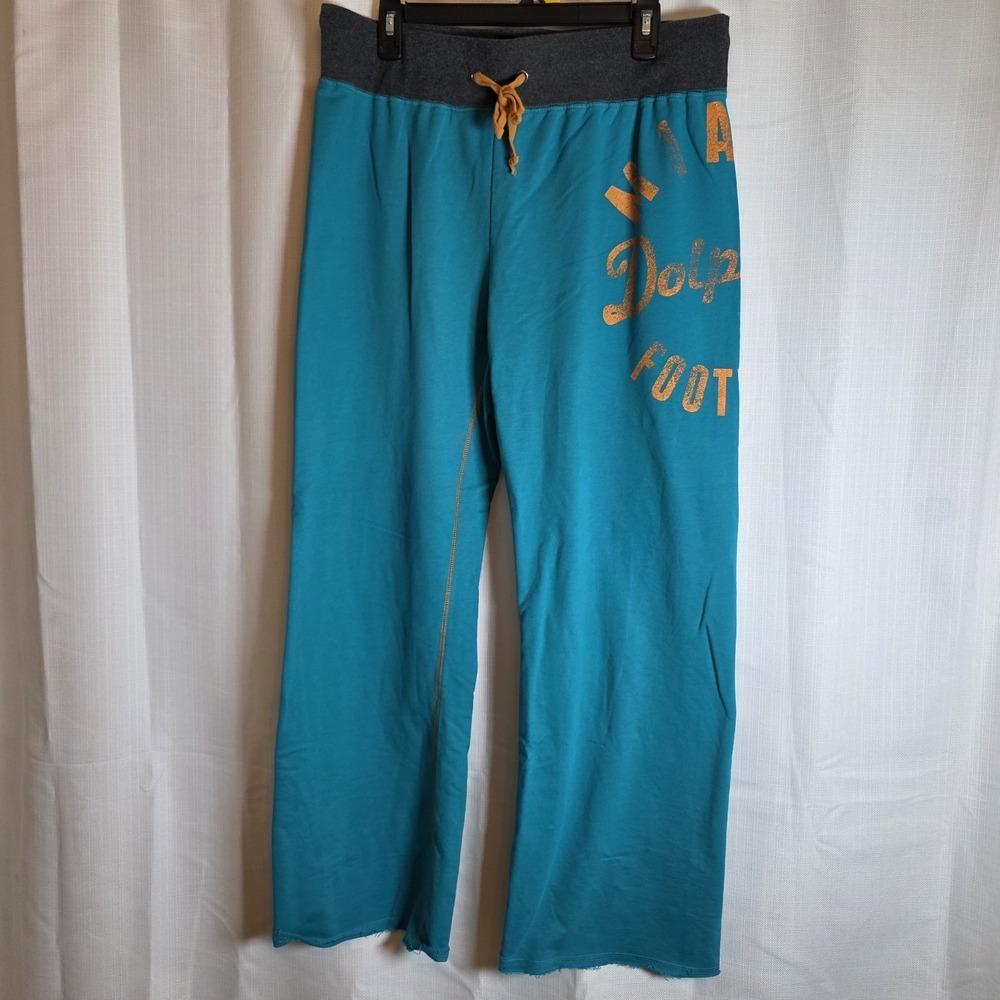 NFL Team Apparel Womens Teal Miami Dolphins Football Lounge Pants Size L